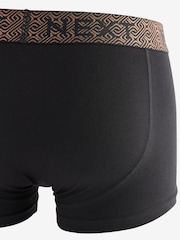 Black Metallic Chain Pattern Waistband 4 pack Hipster Boxers - Image 6 of 8