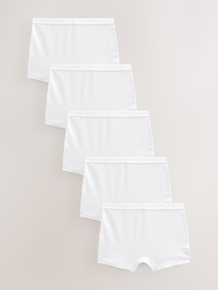 White Sparkle Short Briefs 5 Pack (2-16yrs) - Image 1 of 8