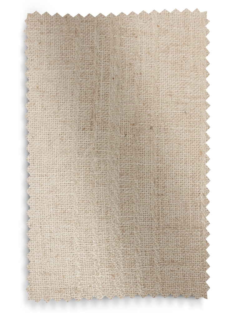 Natural Woven Subtle Stripe Linen Blend Eyelet Lined Curtains - Image 7 of 7