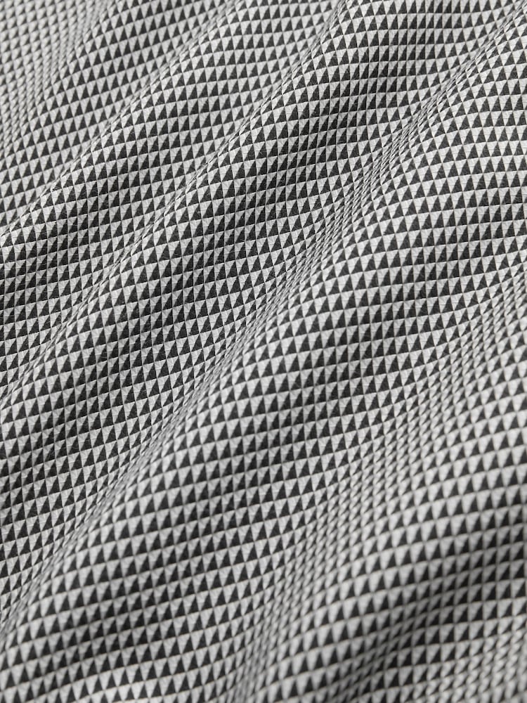 Grey Textured/Black Slim Fit Double Cuff Shirt And Bow Tie Pack - Image 7 of 7
