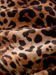 Brown Leopard Print Drawstring Wide Leg Trousers - Image 6 of 6
