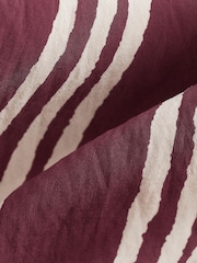 Berry Red/White Geometric Print Drawstring Wide Leg Trousers - Image 6 of 6
