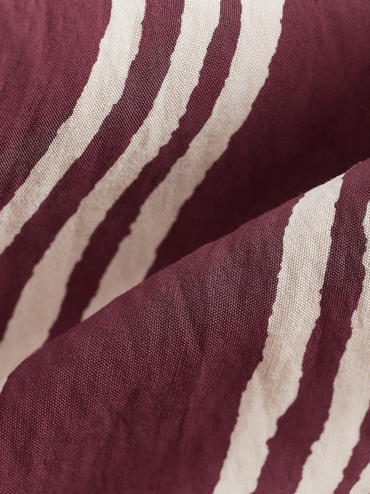 Berry Red/White Geometric Print Drawstring Wide Leg Trousers - Image 6 of 6