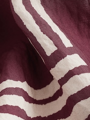 Berry Red/White Geometric Print Long Sleeve Shirt - Image 5 of 5