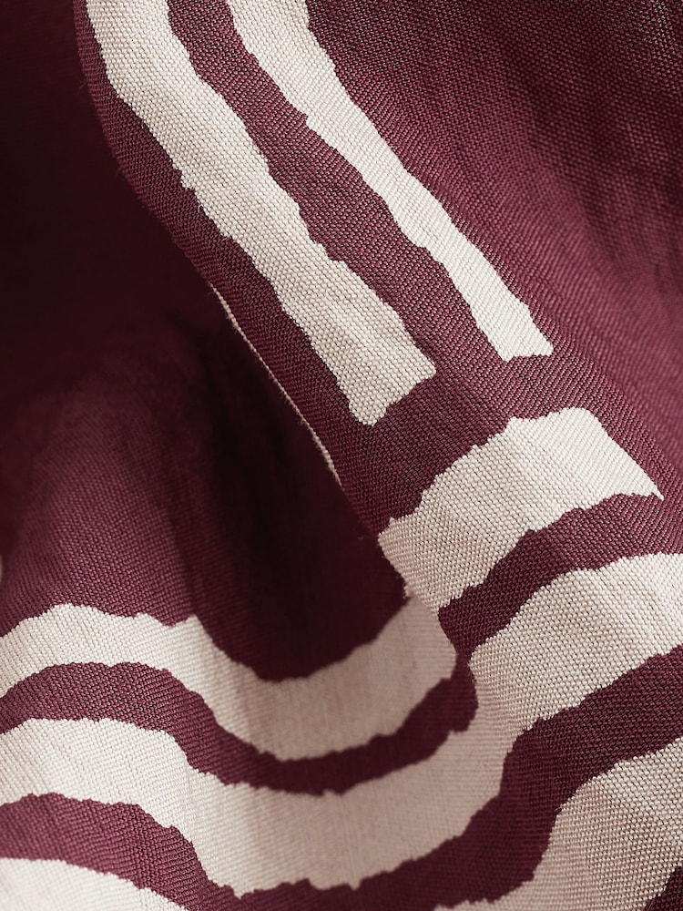 Berry Red/White Geometric Print Long Sleeve Shirt - Image 5 of 5