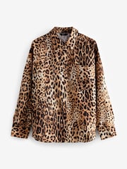 Brown Leopard Print Long Sleeve Shirt - Image 6 of 7