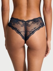 Victoria's Secret Dark Twilight Blue Cheeky Rose Lace Knickers - Image 2 of 4