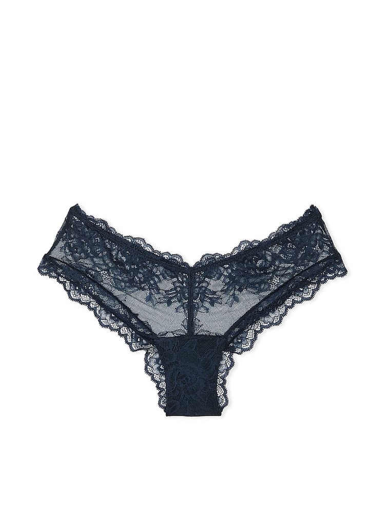 Victoria's Secret Dark Twilight Blue Cheeky Rose Lace Knickers - Image 4 of 4