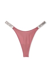 Victoria's Secret Vintage Rose Pink Thong Shine Strap Knickers - Image 1 of 1