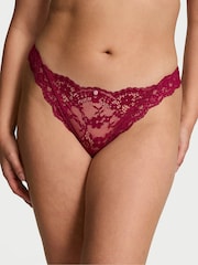 Victoria's Secret Campari Red Thong Lace Knickers - Image 1 of 4
