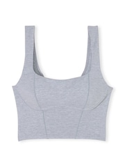 Victoria's Secret PINK Grey Heather Cotton Scoop Sports Bra Top - Image 3 of 4