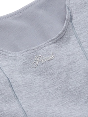 Victoria's Secret PINK Grey Heather Cotton Scoop Sports Bra Top - Image 4 of 4