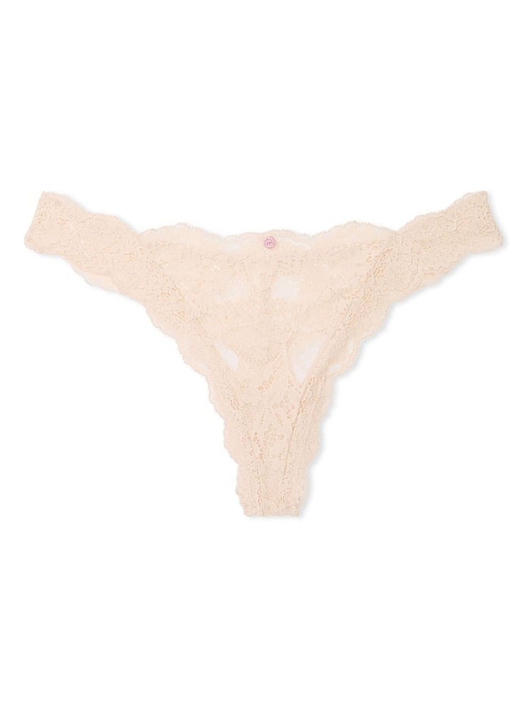Victoria's Secret Marzipan Nude Thong Lace Knickers - Image 3 of 3