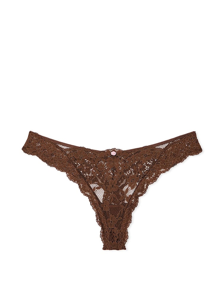 Victoria's Secret Ganache Nude Thong Lace Knickers - Image 3 of 3