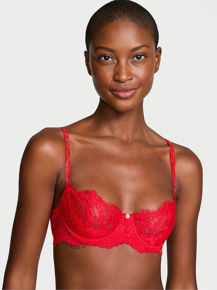 Vermiljoen rood - Victoria's Secret beha met glinsterende bandjes - Image 1 of 4