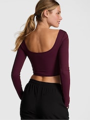 Victoria's Secret PINK Purple Rose Long Sleeve Cotton Corset Top - Image 2 of 3