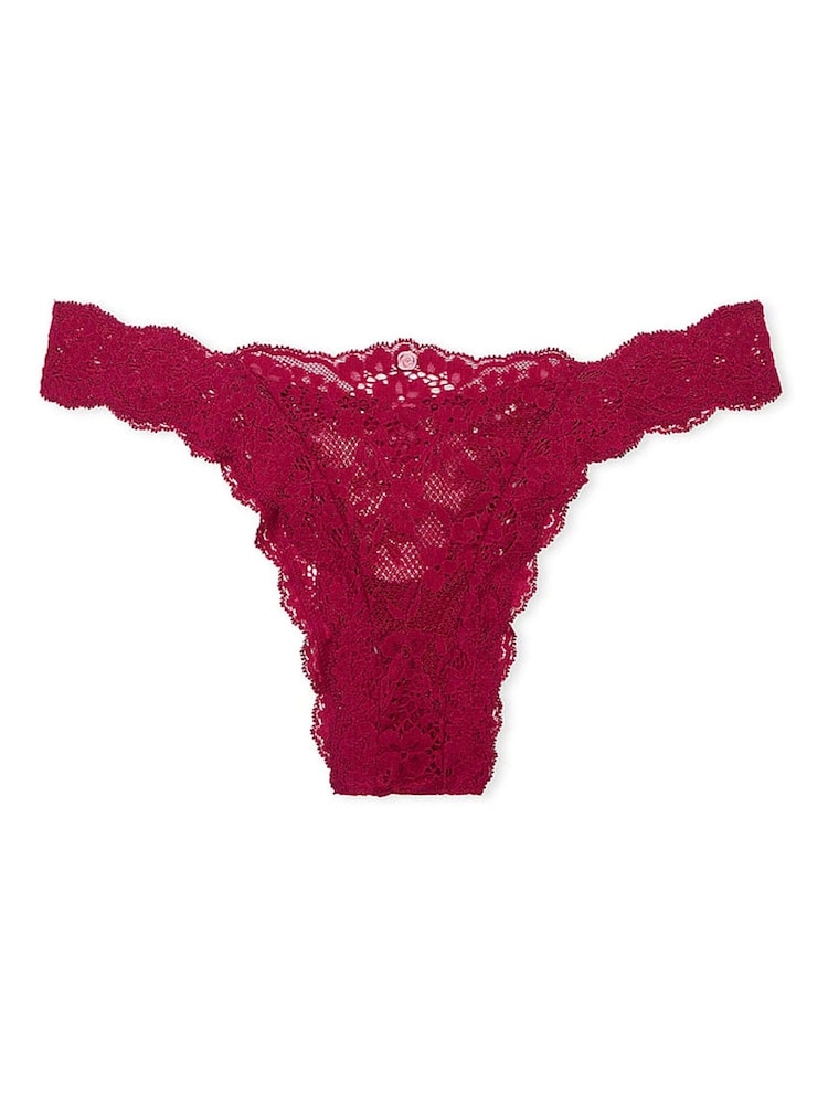 Victoria's Secret Campari Red Brazilian Lace Knickers - Image 4 of 4