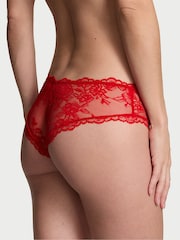 Victoria's Secret Lipstick Red Cheeky Rose Lace Knickers - Image 2 of 4