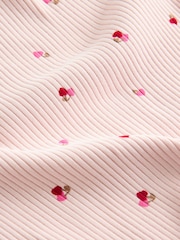 Rose cerise cœur - T-shirt côtelé à manches longues (3 mois à 7 ans) - Image 9 de 9