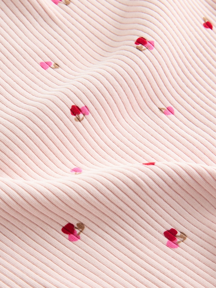 Rose cerise cœur - T-shirt côtelé à manches longues (3 mois à 7 ans) - Image 9 of 9