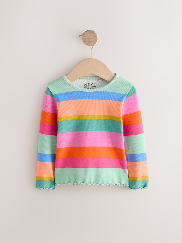 Bande d'arc-en-ciel - T-shirt côtelé à manches longues (3 mois à 7 ans) - Image 5 of 8