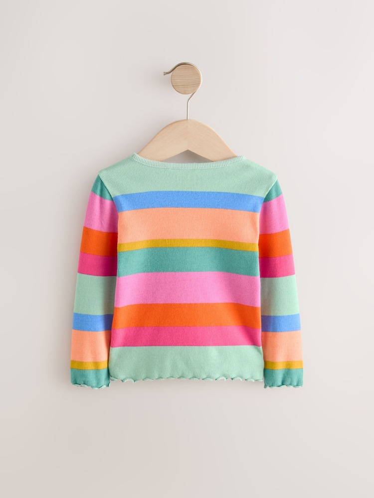 Bande d'arc-en-ciel - T-shirt côtelé à manches longues (3 mois à 7 ans) - Image 6 of 8