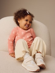 Pink Flower Rib Long Sleeve T-Shirt (3mths-7yrs) - Image 2 of 10