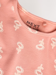 Pink Flower Rib Long Sleeve T-Shirt (3mths-7yrs) - Image 8 of 10
