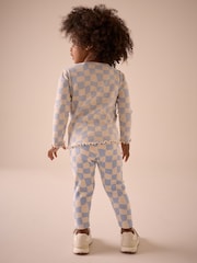 Bleu à damier - T-shirt côtelé à manches longues (3 mois à 7 ans) - Image 3 de 9