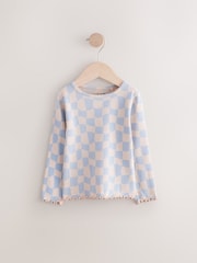 Bleu à damier - T-shirt côtelé à manches longues (3 mois à 7 ans) - Image 6 de 9