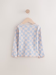 Bleu à damier - T-shirt côtelé à manches longues (3 mois à 7 ans) - Image 7 de 9