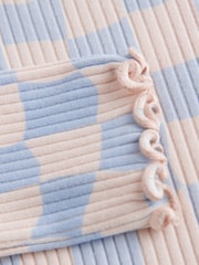 Bleu à damier - T-shirt côtelé à manches longues (3 mois à 7 ans) - Image 8 de 9