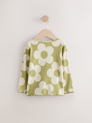 Green Flower Rib Long Sleeve T-Shirt (3mths-7yrs) - Image 6 of 8