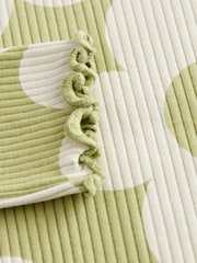 Green Flower Rib Long Sleeve T-Shirt (3mths-7yrs) - Image 7 of 8