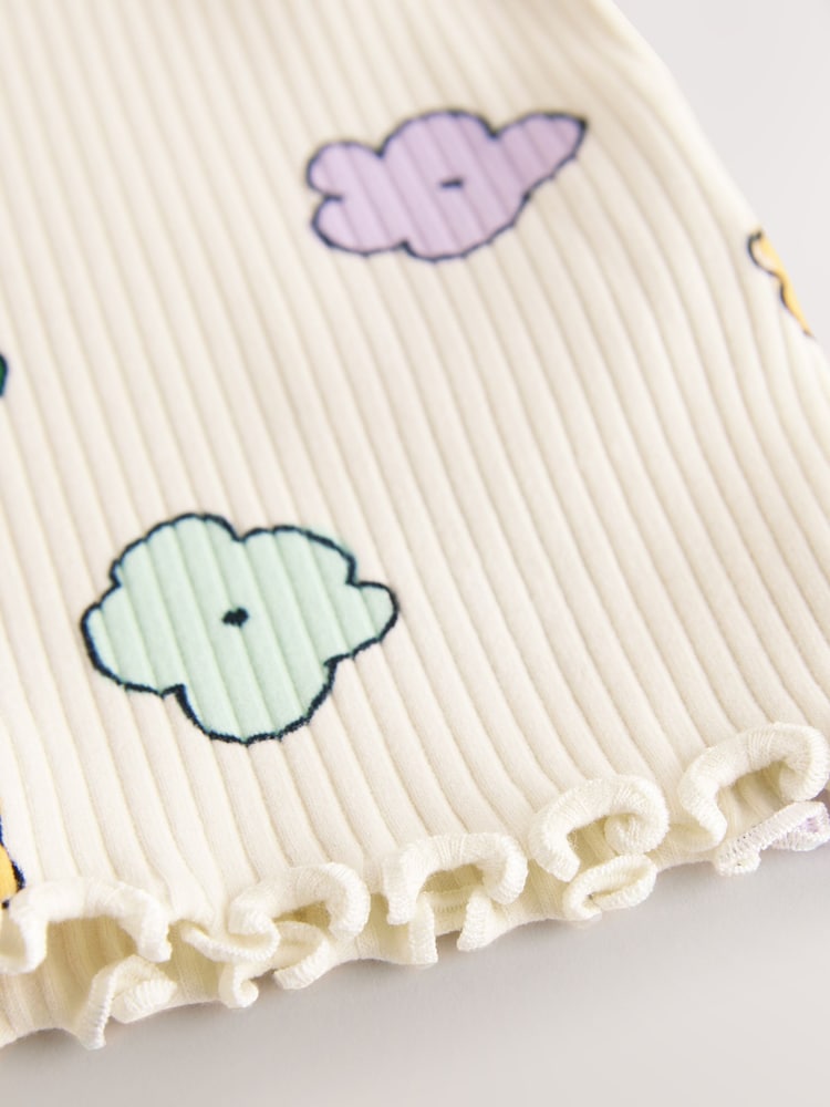 Cream Rainbow cvetlice; cvetlični/rožnati vzorec - Rebrasta dolg rokav; srajca z dolgimi rokavi (3mesecev-7yrs) - Slika 12 iz 12 Cream Rainbow cvetlice; cvetlični/rožnati vzorec - Rebrasta dolg rokav; srajca z dolgimi rokavi (3mesecev-7yrs) - Slika 12 iz 12