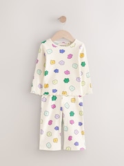 Cream Rainbow Flowers Rib Long Sleeve T-Shirt (3mths-7yrs) - Image 5 of 12