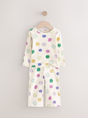 Cream Rainbow Flowers Rib Long Sleeve T-Shirt (3mths-7yrs) - Image 9 of 12