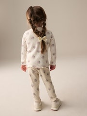 Cream Ditsy Floral Rib Long Sleeve T-Shirt (3mths-7yrs) - Image 4 of 9