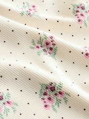 Cream Ditsy Floral Rib Long Sleeve T-Shirt (3mths-7yrs) - Image 9 of 9
