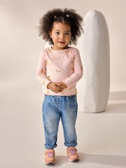 Rose motif fée - T-shirt côtelé à manches longues (3 mois à 7 ans) - Image 6 de 10