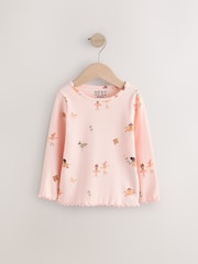 Rose motif fée - T-shirt côtelé à manches longues (3 mois à 7 ans) - Image 7 de 10