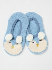 FatFace Grey Penguin Slippers Socks - Image 1 of 2