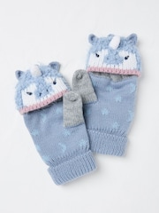 FatFace Blue Unicorn Gloves - Image 2 of 2