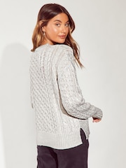 Friends Like These Grey Foil Cable Jumper - Image 4 of 4