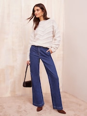 Friends Like These Cream Textured Jumper - Image 2 of 4