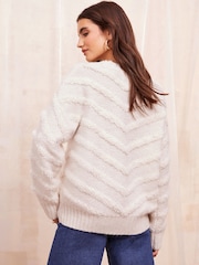 Friends Like These Cream Textured Jumper - Image 4 of 4