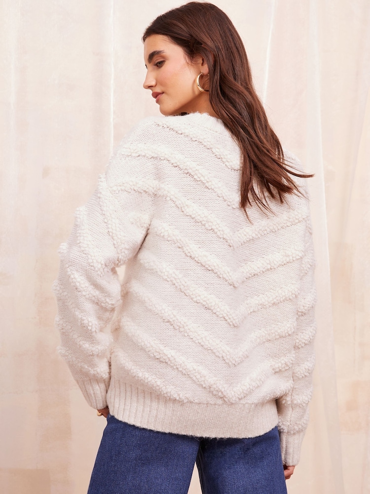 Friends Like These Cream Textured Jumper - Image 4 of 4