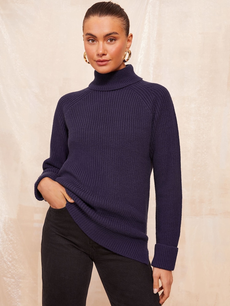Friends Like These Purple Cowl Neck Jumper - Image 1 of 4 Friends Like These Purple Cowl Neck Jumper - Image 1 of 4