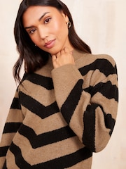 Friends Like These Camel Chevron Jumper - Image 1 of 4