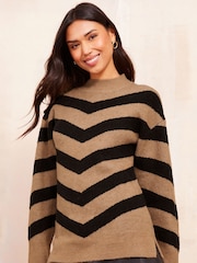 Friends Like These Camel Chevron Jumper - Image 3 of 4